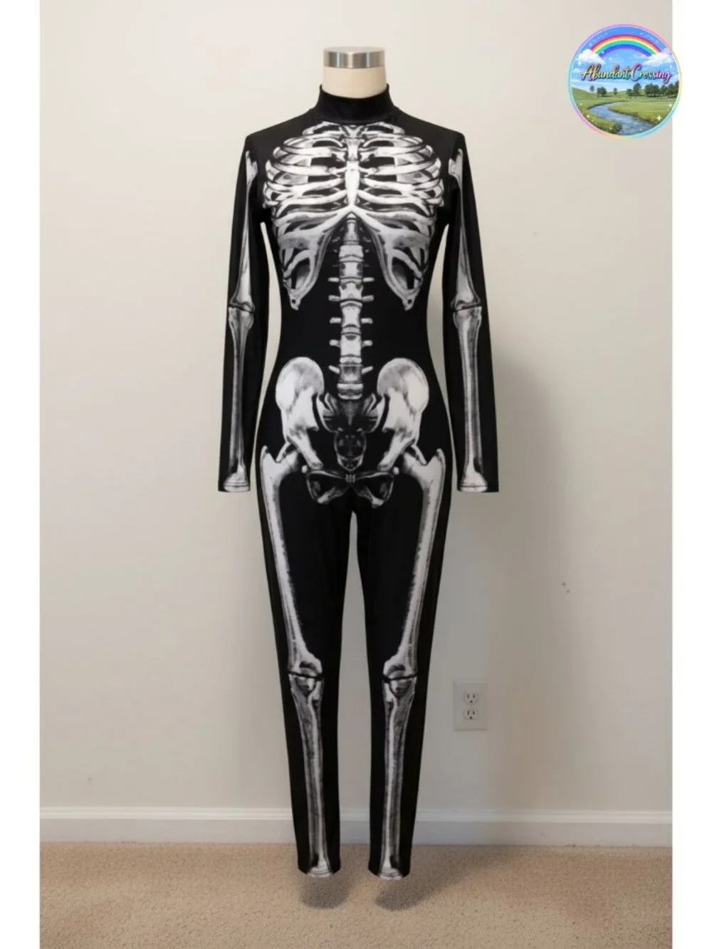 Women's Skull Skeleton Halloween Costume Jumpsuit Bodysuit Cosplay Catsuit